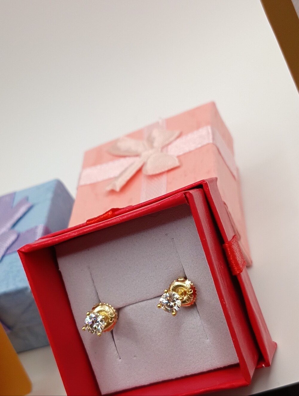 5mm Gold Studded Diamond Earrings